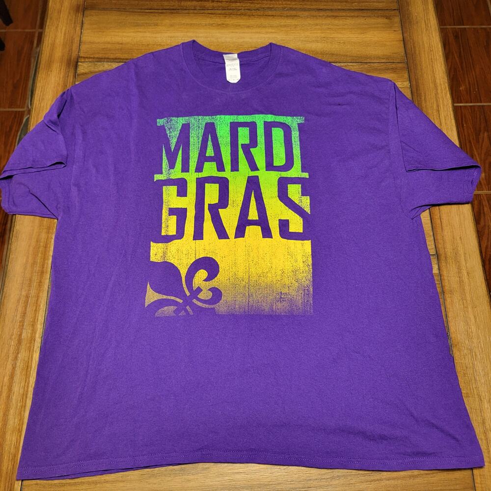 Purple Mardi Gras Unisex Tee (Gildan) - Size 3XL